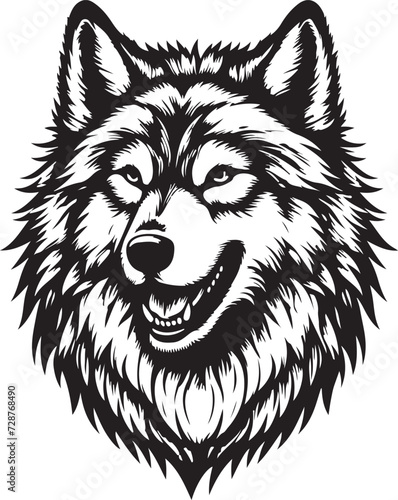 Wolf head silhouette vector image