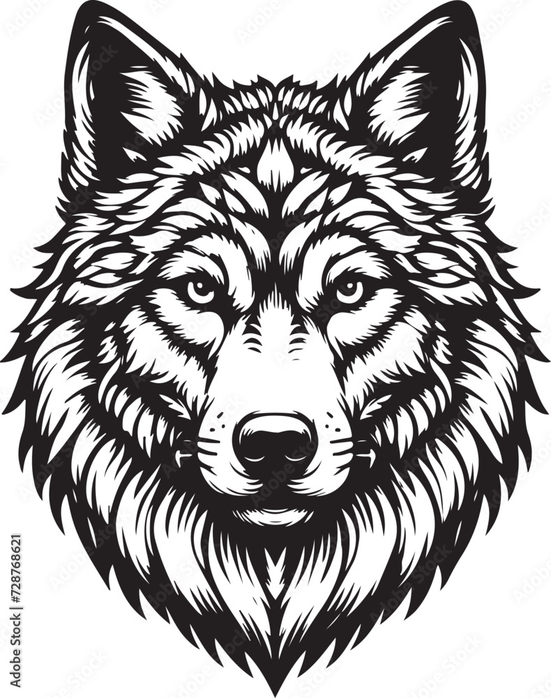 Wolf head silhouette vector image Wolf head silhouette vector image