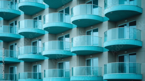 The repetitive patterns of apartment balconies, an ode to urban living and ar...