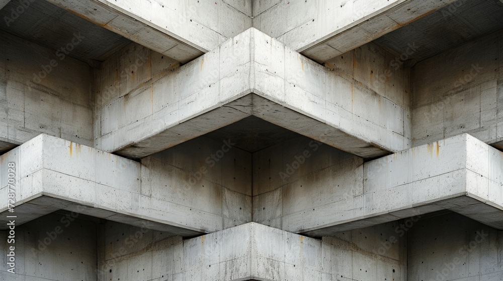 The geometric patterns of a parking garage's concrete structure, a testament to urban design The geometric patterns of a parking garage's concrete structure, a testament to urban design