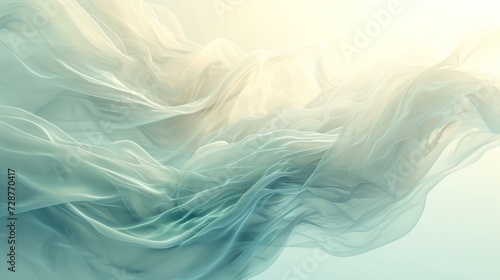 An ethereal backdrop with soft, swirling patterns, reminiscent of a gentle ev...