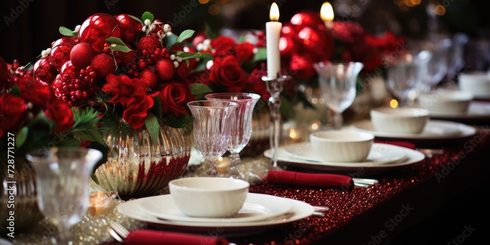Fototapeta premium Gorgeous holiday table decor