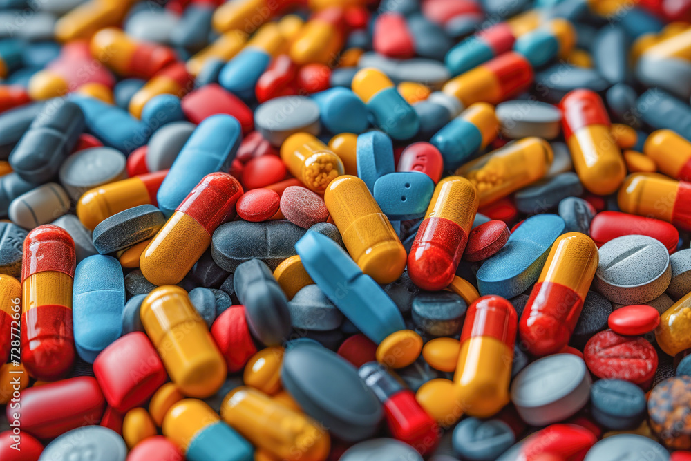 Colorful medication assortment
