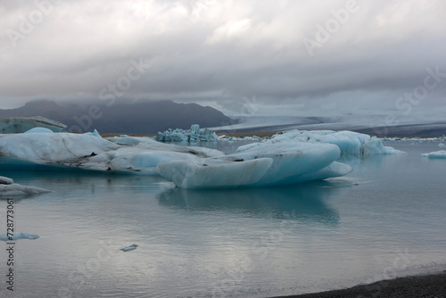 Iceland Ice lagoon on a cloudy summer day. © Iurii