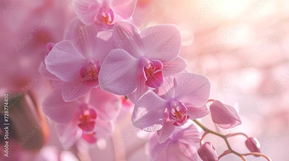 enchanting world of flora, a delicate colored orchid in full bloom
