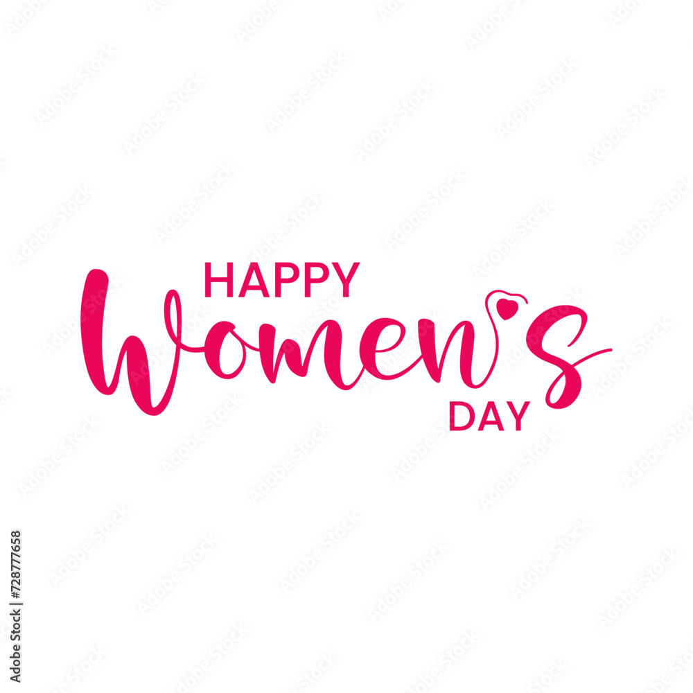 Happy Women's Day handwritten text. Holiday typography for Women's Day. March 8