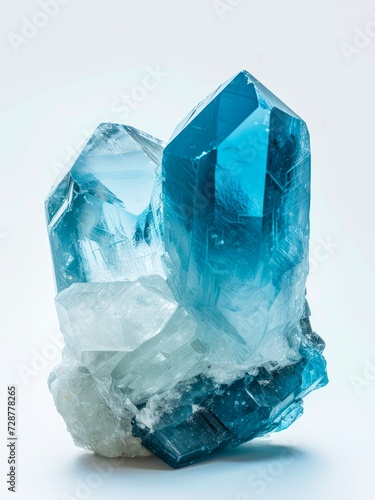 Uncut blue aquamarine crystal.