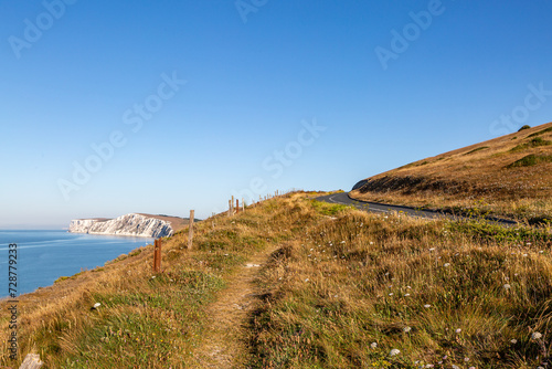 Looking towards Freshwater Bay on the Isle of Wight, on a sunny summer's morning