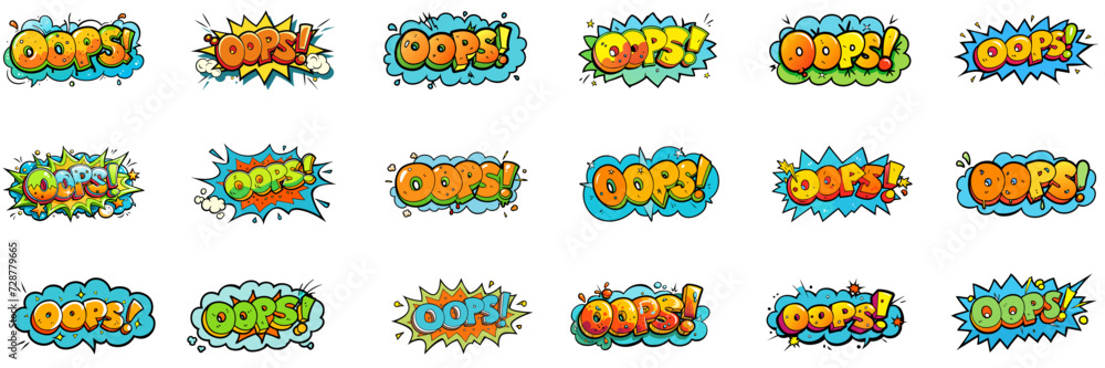 3D 'oops' text effect in cartoon style. 3D 'oops' text effect in cartoon style.