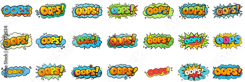 3D 'oops' text effect in cartoon style.