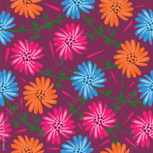 seamless pattern abstracts floral flowers composition  © ZUHRI