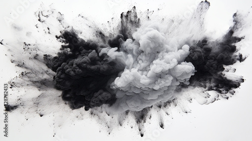 black and white powder explosion 