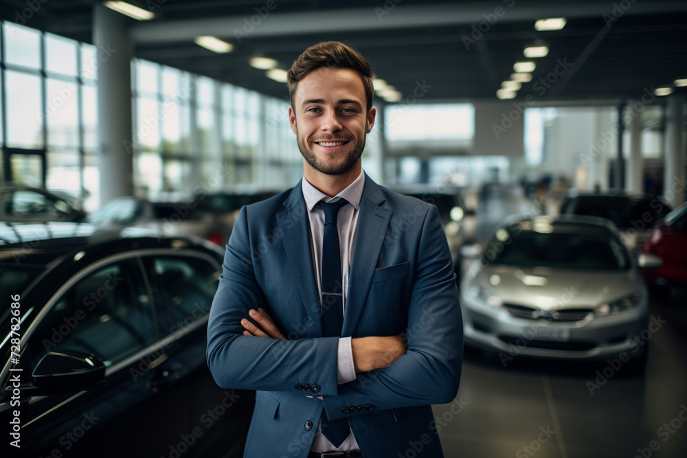 Naklejka premium car salesman in dealership