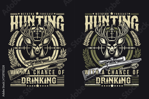 Vector hunting t-shirt design, Custom shirt design for hunting lover.