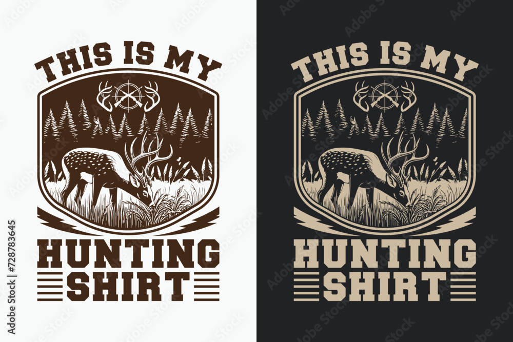 Fototapeta premium Vector hunting t-shirt design, Custom shirt design for hunting lover.