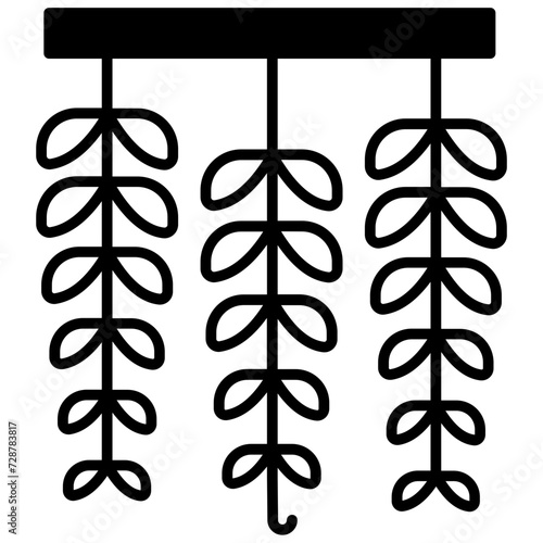 String of nickels plant glyph and line vector illustration
