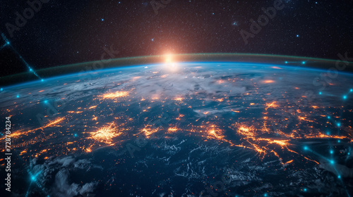 A View of the Earth From Space at Night