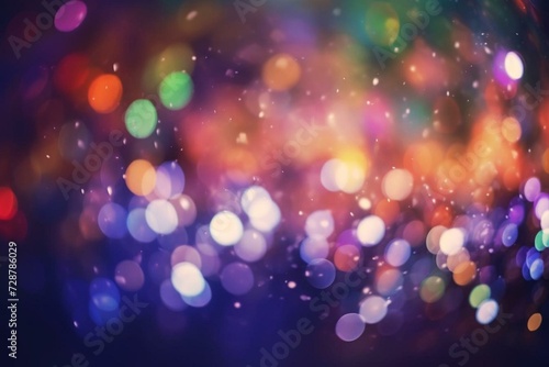 Colorful backdrop with blurred, sparkling lights in the style of bokeh. Generative AI