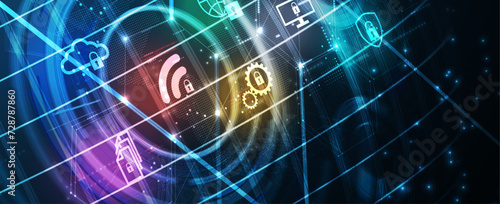 Abstract data background. Futuristic technology style. Elegant digital  background for business cyber presentations.