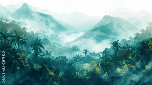 Tropical Landscape With Palm Trees