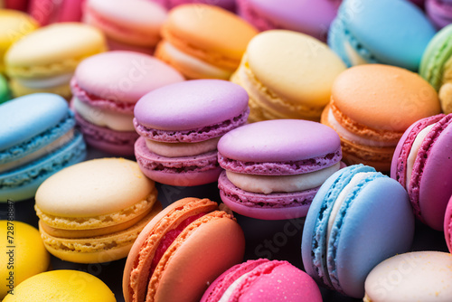 Traditional colorful French Macaron sweets