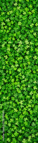 Green Saint Patrick’s Day background with clovers and shamrock, Saint Patrick’s Day template, web design, pattern, model, website skyscraper, banner