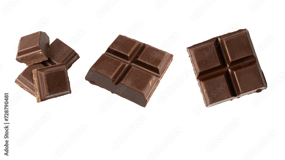 A chocolate bar isolated on white background.