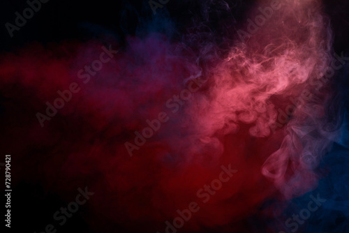 Orange and red steam on a black background.