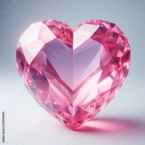 crystal heart with diamonds
