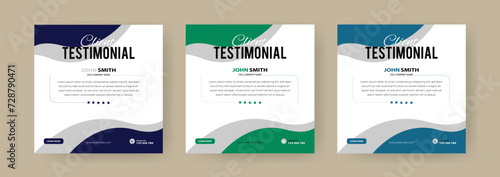Clients feedback banner design or clients testimonial feedback banner business card template