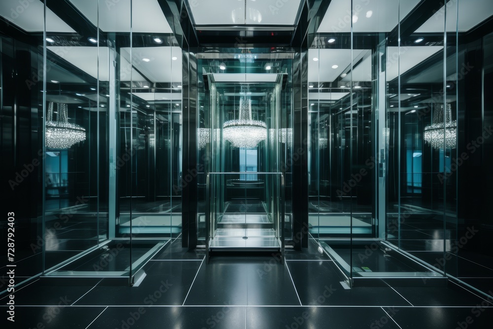 Modern Elevator Futuristic and minimalistic. elevator interior design for seamless user ...