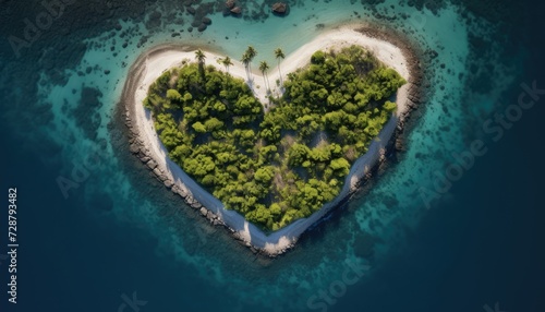 Heart-shaped Island in the Middle of the Ocean