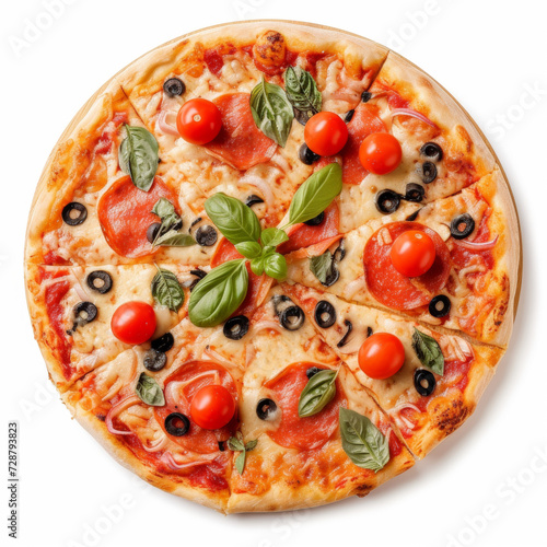 pizza with white background, isolated