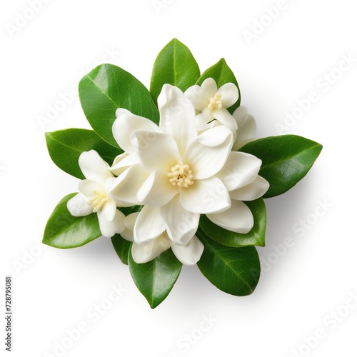 A single piece of jasmine top view isolated on white background © ANILCHANDRO