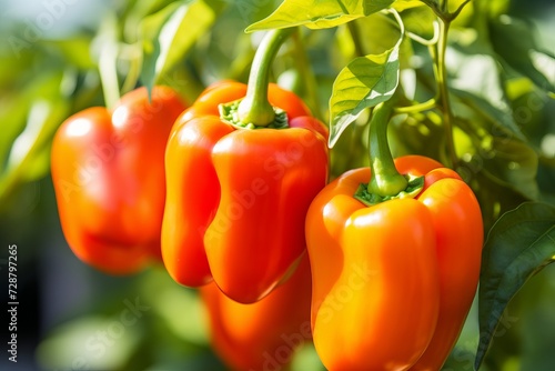 Close-up of fresh red bell peppers for healthy recipes
