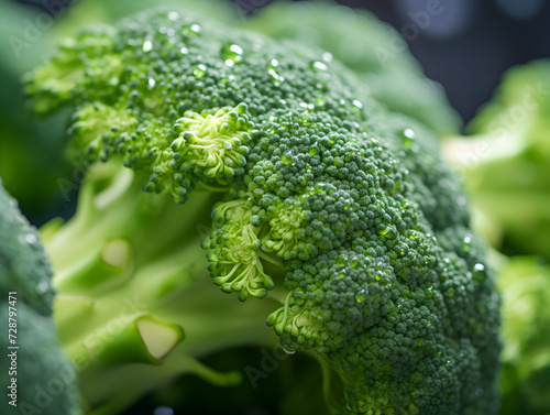 Macro close up of green broccoli 