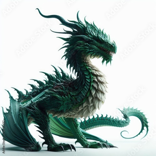 green dragon on a white background