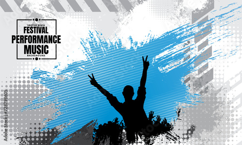 Music event concept for internet banners, social media banners, headers of websites, vector illustration 