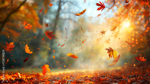 Beautiful autumn landscape with colorful foliage.