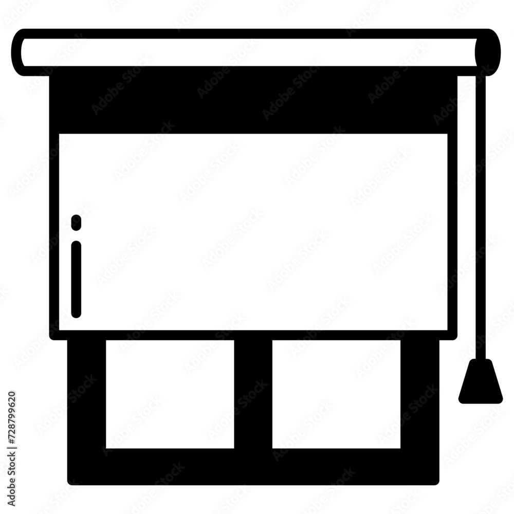 Fototapeta premium Window curtain glyph and line vector illustration