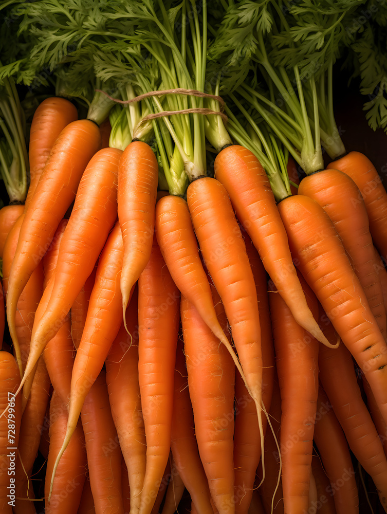 Top view background with fresh carrots Top view background with fresh carrots