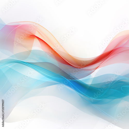 colourful waves on white background made with generative ai
