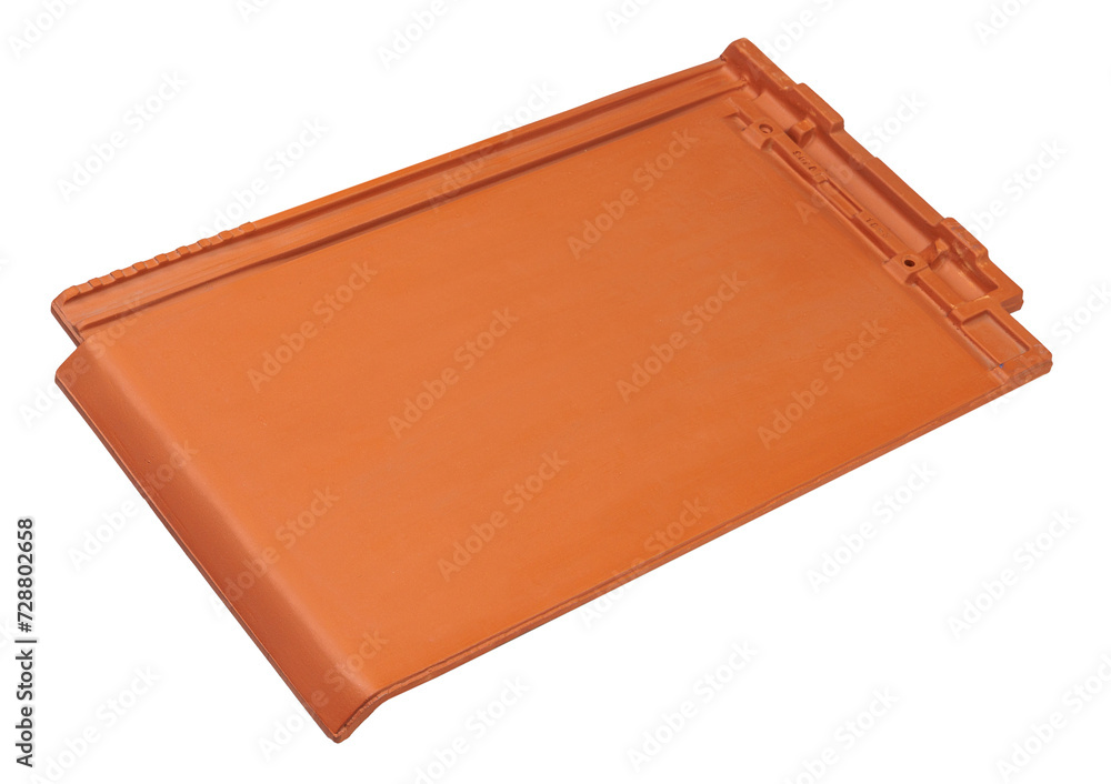 Colored Concrete Roof Tiles Isolated on White Background. Colored Concrete Roof Tiles Isolated on White Background.
