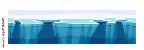 Under earth layer concept. Ground and soil, land. Archeology and paleontology. Ice in arctic. Cold weather. Graphic element for website. Cartoon flat vector illustration isolated on white background