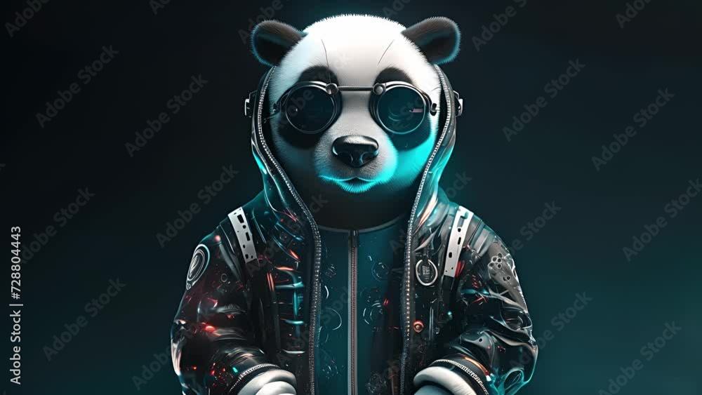 Cyberpunk panda, cute panda robot. Created with generative AI.
Cyberpunk panda, cute panda robot. Created with generative AI.