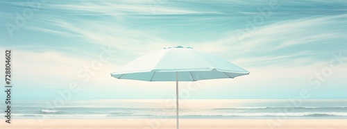 White Umbrella on Sandy Beach