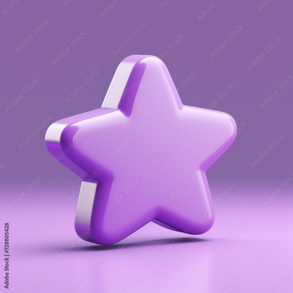 Fototapeta premium 3D star icon with purple color