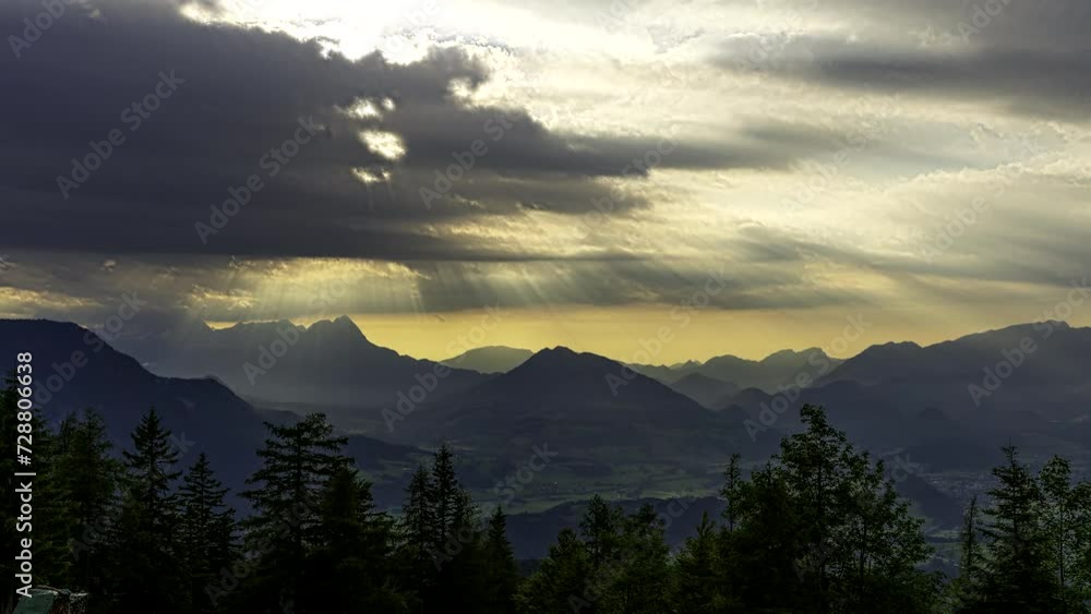Sunset time-lapse over the Alpine mountains of Austria Sunset time-lapse over the Alpine mountains of Austria