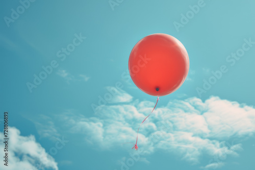 balloon with a pink color and a helium and a professional overlay on the fly