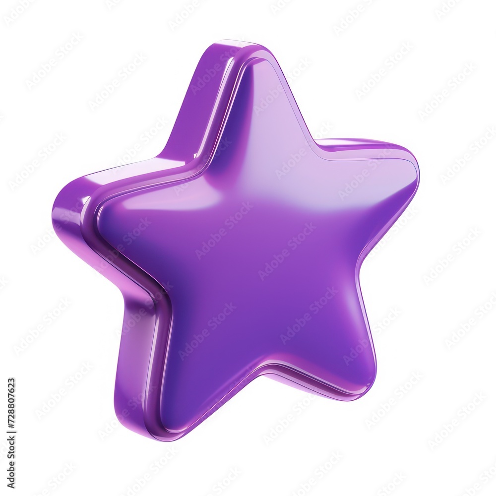 3D review icon with purple color 3D review icon with purple color